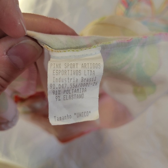 Vtg Morey Kids Halter Tankini Swim Tops Set of 2 Floral Striped Multicolor - Picture 5 of 9